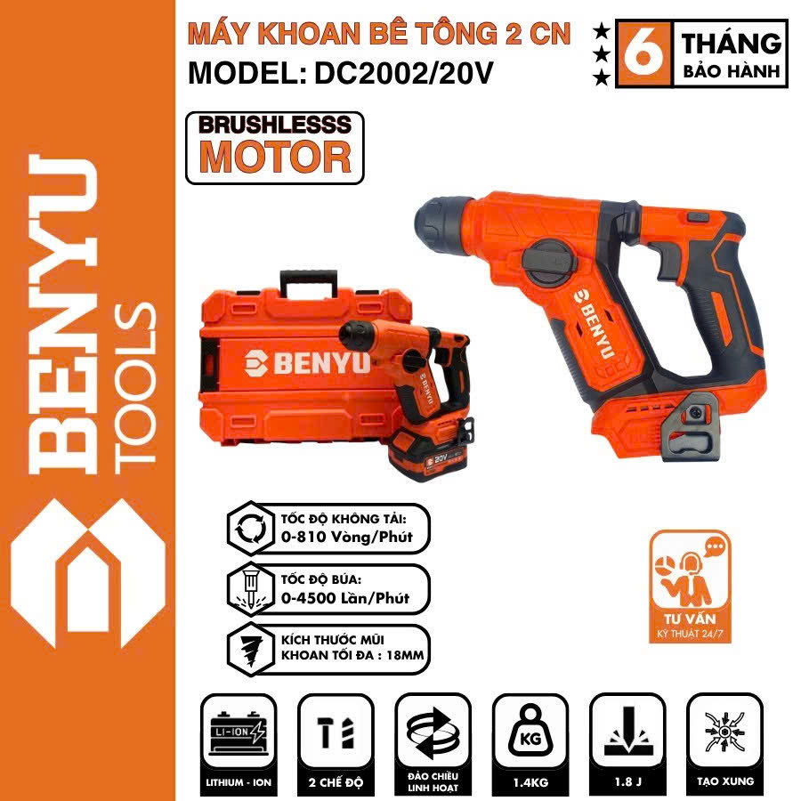 THÂN MÁY KHOAN BÊ TÔNG DÙNG PIN 20V DC2002/20V